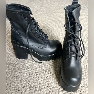 ROC Boots Australia Mascot Black Leather Combat Boots 39 NEW w/tag